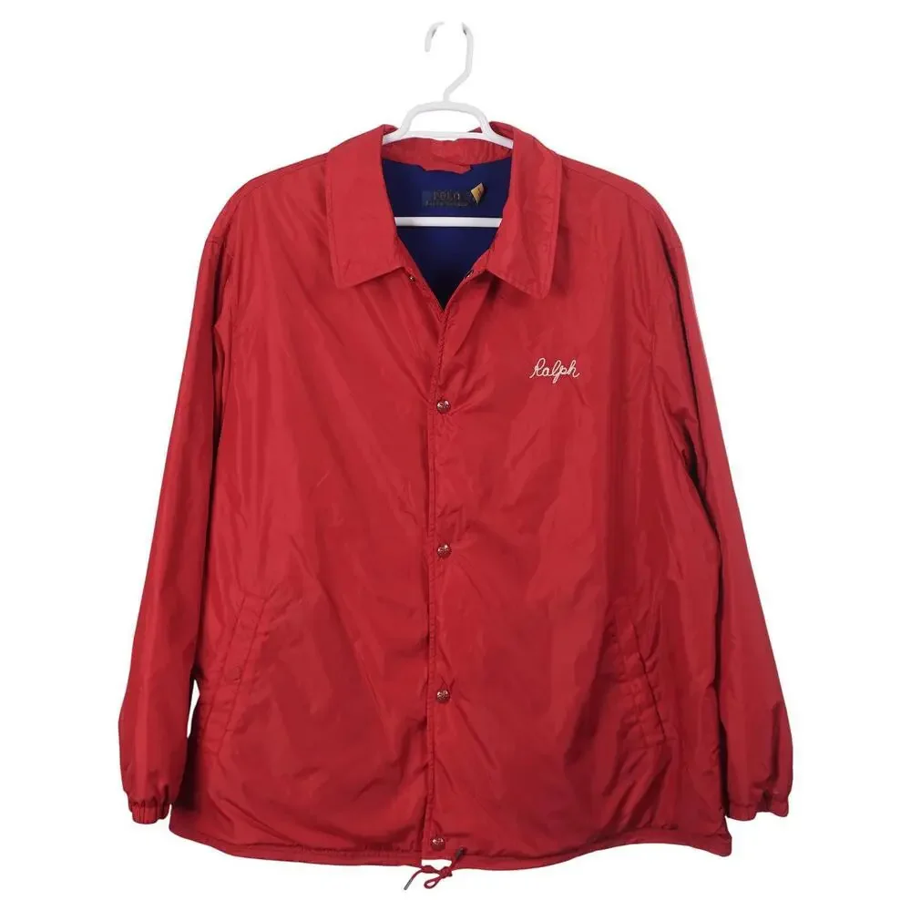 NWOT Polo Ralph Lauren Coach Jacket 3XB Red Nylon NY State Champs P Wing Snap